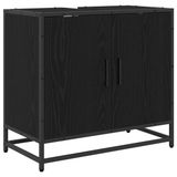 vidaXL Badkamer wastafelkast zwart eiken 65 x 33 x 60 cm