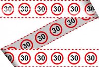 Folat Markeerlint/afzetlint 30 jaar - verjaardag versiering met stop bord - 15 meter