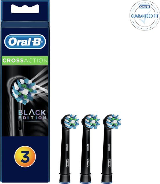 Oral-B Cross Action Black Edition Opzetborstels - 3 Stuks
