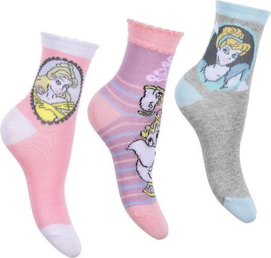Disney Princess Socks 3-Pack - Size 27/30 - Girls' Socks