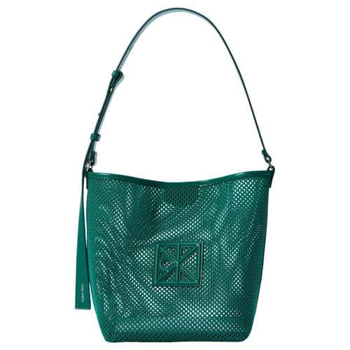 Calvin Klein Emblem Mesh Crossbody Bag Green