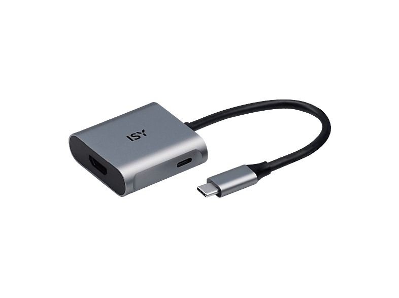 ISY Iad-1015-1 USB-C naar HDMI-adapter PD Adapter 12 cm Zilver Aluminium