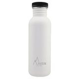 Laken unisex - zeer robuuste roestvrijstalen fles voor volwassenen, 0,75 l, wit