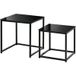 Icecat 2 tables basses carrées modernes en acier noir et verre trempé