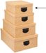 5Five Boîte de rangement/boîte - 4x - jaune doré - L28 x L22 x H11 cm - Carton solide - Industrialbox
