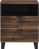 vidaXL Nachtkastje Walnotenhout 50 x 33 x 62 cm Bewerkt Hout