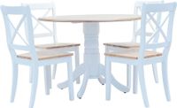 Maison Exclusive - Ensemble de salle à manger 5 pièces en bois d'hévéa massif, blanc et marron