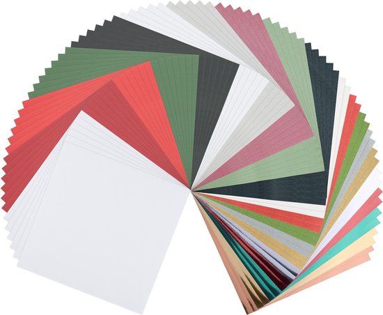 Vaessen Creative Cardstock - Kerst Kleuren - 30,5 x 30,5 cm - 75 vellen