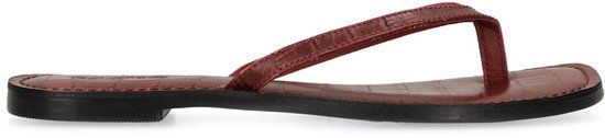 Sacha - Dames - Rode leren croco teenslippers - Maat 36