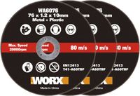 WORX Slijpschijf WA6076 Ø 76 mm voor metaal en plastic, 3 stuks
