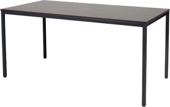 Schaffenburg Domino Basic Eettafel - Rechthoek - MDF - Metaal - Zwart - 200 x 80 cm