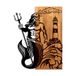 Elegant decoratief houten wandaccessoire, walnoot & zwart, 45 x 58 x 3 cm
