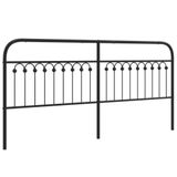 VidaXL Hoofdeind & Voeteind Zwart Staal 200 cm