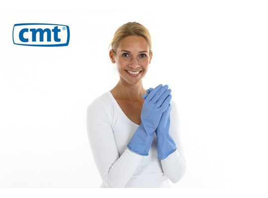 CMT Rubber Huishoud Handschoenen Blauw Small