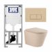 QeramiQ Dely Toiletset - Diepspoel - Rimless - Geberit UP320 - Softclose - Beige Bedieningsplaat
