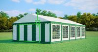 Tente de réception PVC mur avant de remplacement (entrée étroite), 5 m de largeur, 2 m de hauteur, vert-blanc