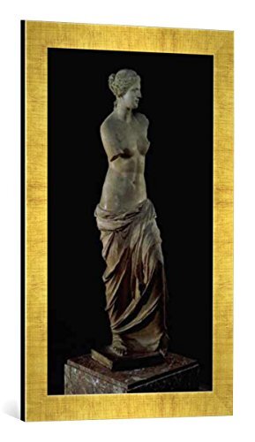 kunst für alle Ingelijste afbeelding van Greek Venus de Milo, Greek, Hellenistic Period, c.100 BC, kunstdruk in hoge kwaliteit handgemaakte fotolijst, 40x60 cm, Gold Raya