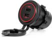 Opti-Parts Chargeur USB C double pour voiture 12/24V 6.0A Max Rétroéclairage rouge