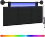 vidaXL Hangend hoofdbord Met LED-verlichting Zwart Stof