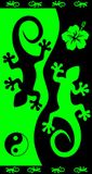 Miracle Home. Salamandra-Yin en Yang handdoek 100% Egyptisch katoen, 90 x 165, groen, 12039