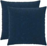 vidaXL Kussensloop - 2 stuks - HEERLEN - Blauw - 70 x 70 cm - Katoensatijn