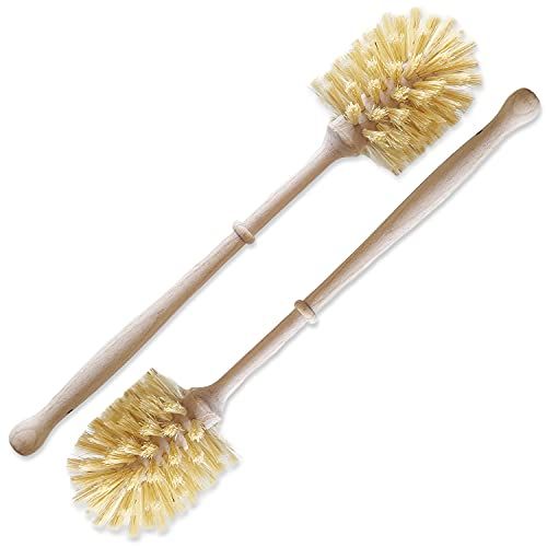 Lead Home Set van 2 toiletborstels van hout, toiletborstel met borstelharen van vezel, toiletborstel, made in Germany