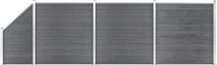 vidaXL Schuttingset 3 vierkant en 1 schuin 619x186 cm HKC grijs