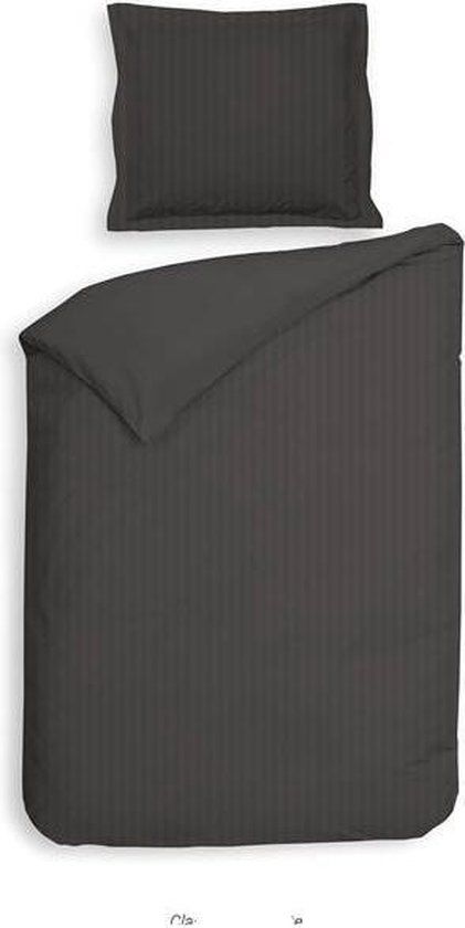 Heckettlane Banda Dekbedovertrek - Eenpersoons 140x200/220 cm - Dark Gull Grey - Katoensatijn