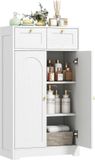 Homcom Armoire de salle de bain 60x30x108cm Panneau de particules Blanc