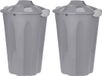 2x pièces bac à linge en plastique avec couvercle rond gris 40 litres