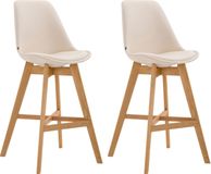 CLP Cannes Set van 2 barkrukken - Kunstleer creme natura