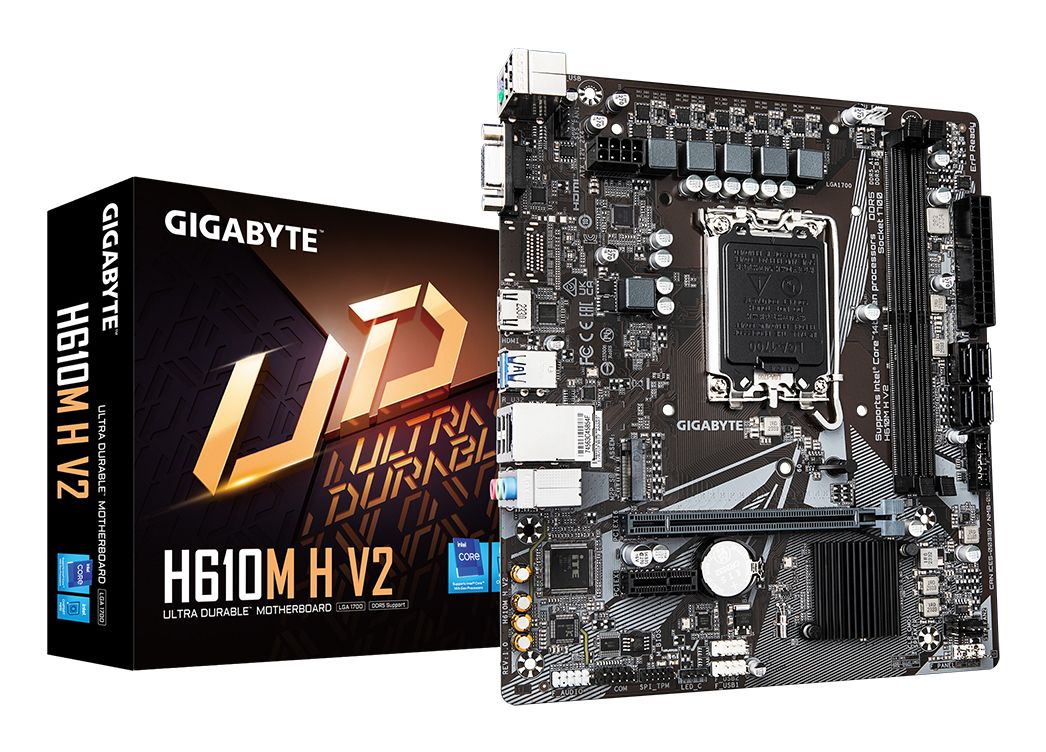GIGABYTE H610M H V2 - Moederbord - Intel H610 Express - LGA 1700 - micro ATX