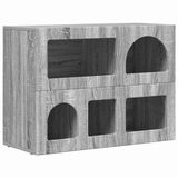 vidaXL Dressoir ELST Grijs Sonoma 80.5 x 35 x 59 cm Bewerkt hout