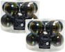 Decoris Kerstballen set - 20x stuks - glas - zwart/parelmoer - 6 cm - glans