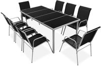 vidaXL ensemble de jardin 9 pièces acier noir