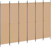vidaXL 6-Paneel Kamerscherm Beige 300 x 220 cm Stof
