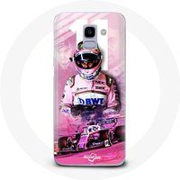 Maniacase Hoesje voor Samsung Galaxy J6 2018 Formule 1 Sergio Pérez F1 coureur Roze
