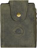 Greenburry Vintage lederen halsbuidel 11 cm olijf