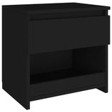 VidaXL Nachtkastje 40x30x39 cm bewerkt hout zwart