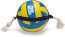 Beeztees Action Volleybal met Touw - Hondenspeelgoed - Rubber - Blauw/Geel - 48x20,4x20,4cm