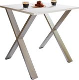 Vcm Eettafel Xona X Zilver Rechthoek Modern Wit