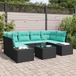 Maison Exclusive - Salon de jardin 8 pièces, résine tressée noire et turquoise