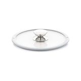 Glazen deksel met witte siliconen ring 24 cm