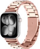 Selected by GSMpunt.nl SBG RVS Schakel Bandje Geschikt voor Apple Watch 1/2/3/4/5/6/7/8/9/10/11/SE/Ultra - 49/46/45/44/42MM - Roestvrij Staal Horlogebandje Rosé Goud