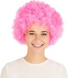 Tectake Pruik Clown Afro Roze