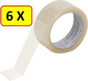 Q-CONNECT standaard verpakkingstape, ft 48 mm x 60 m, transparant, PAK VAN 6