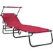 Maison Exclusive Chaise longue pliante rouge 190 x 57 x 81 cm Oxford
