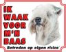 Stickerkoning Softcoated Wheaten Terrier Waakbord - Ik waak voor mijn Baas