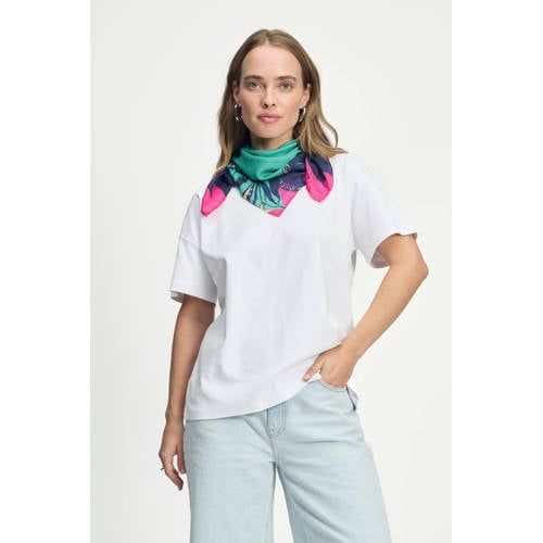 POM Amsterdam Fresh Green Floral sjaal groen/roze
