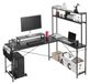Bureau d'ordinateur en forme de L, bureau de jeu d'angle réversible de 1,7 m avec support d'écran et support de CPU mobile, table PC moderne et élégante, poste de travail robuste pour le bureau à domicile - Facile à assembler